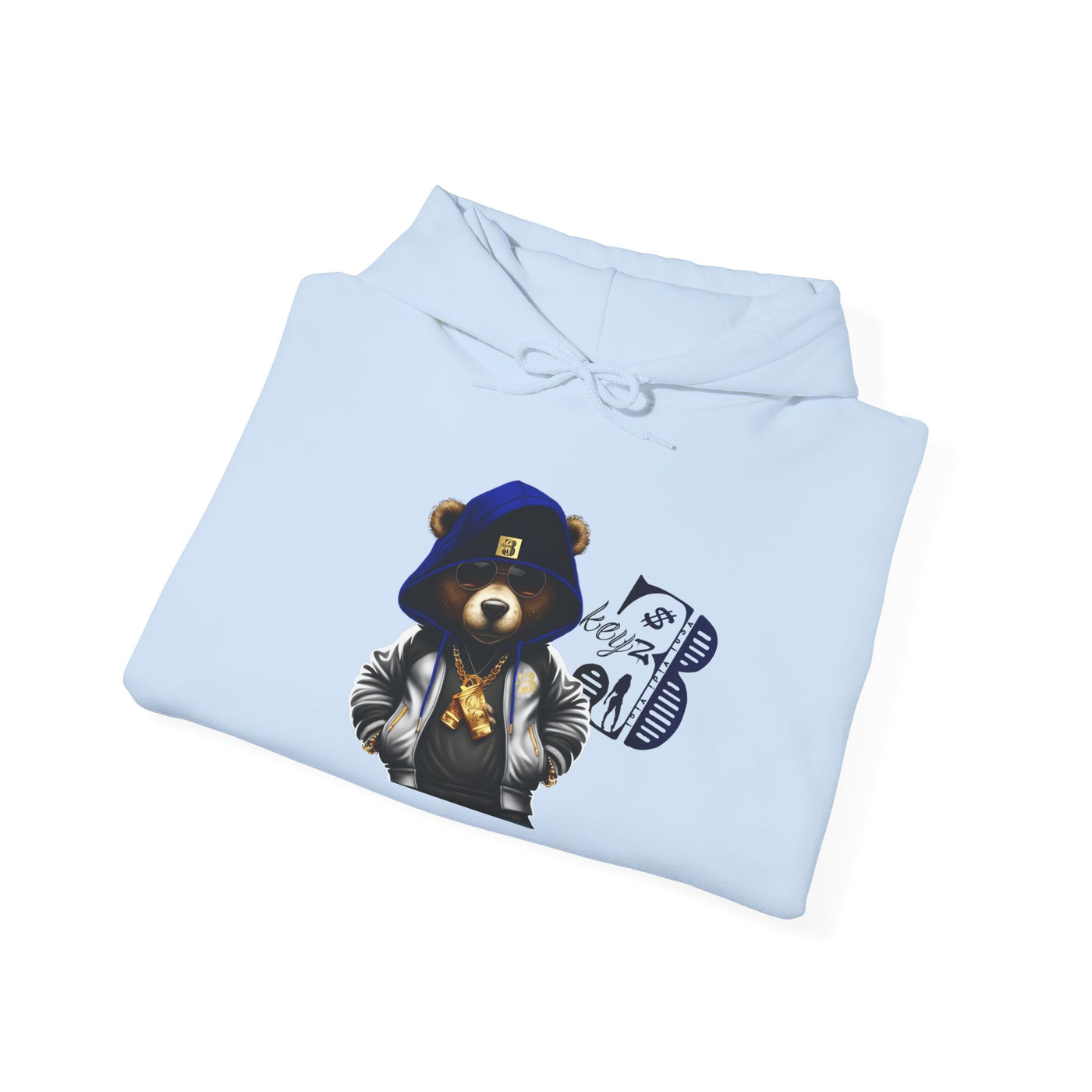 Unisex Hooded Sweatshirt 3keyz OG Teddy Drip Design Blue/Grey