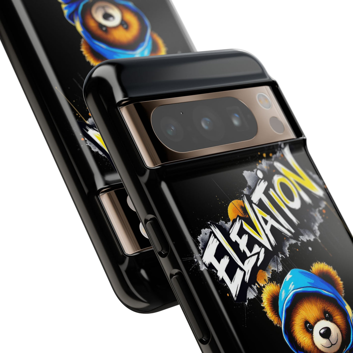 Elevated street drip Bear Black Phone Case - Tough and Trendy Design