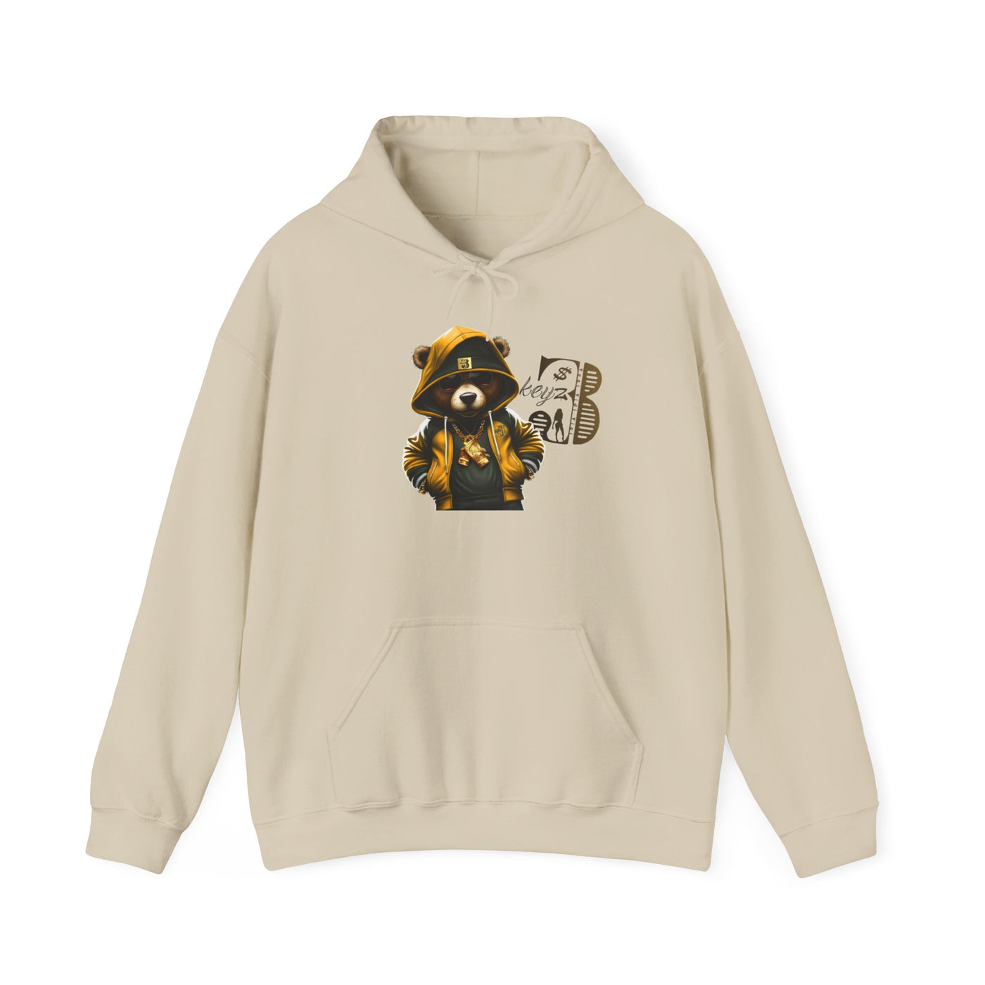 Unisex Hooded Sweatshirt 3keyz OG Teddy Drip Design Gold