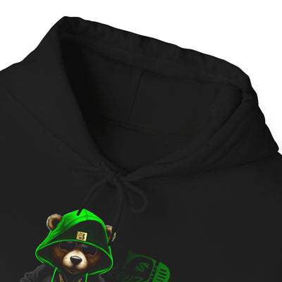 Unisex Hooded Sweatshirt 3keyz OG Teddy Drip Design Lime/Black
