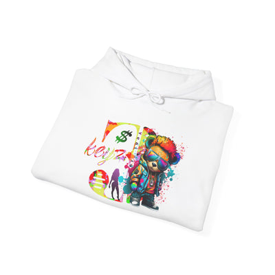Unisex Hooded Sweatshirt 3keyz OG Teddy Drip Design Paint Splatter
