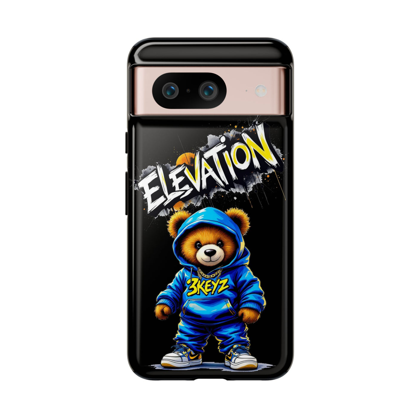 Elevated street drip Bear Black Phone Case - Tough and Trendy Design