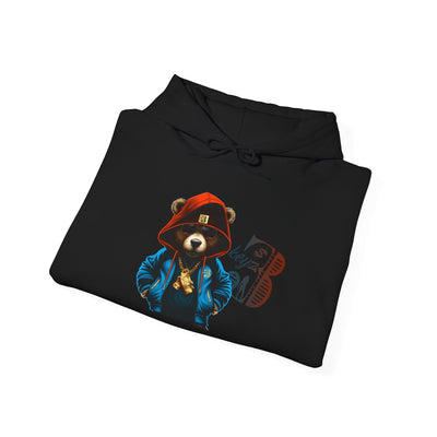 Unisex Hooded Sweatshirt 3keyz OG Teddy Drip Design Blue/Orange