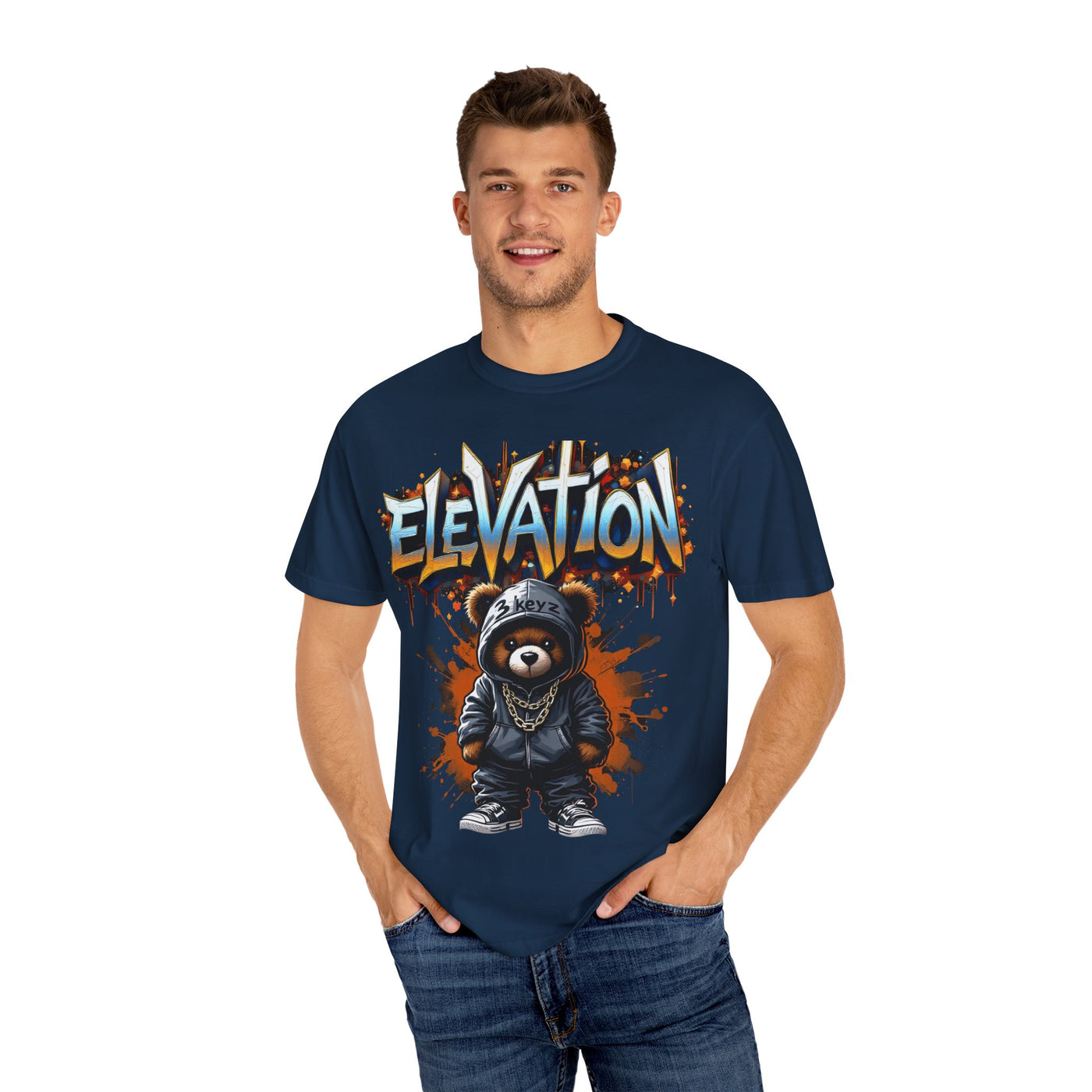 Street Drip T-shirt - Elevation Teddy Drip Orange Fierce