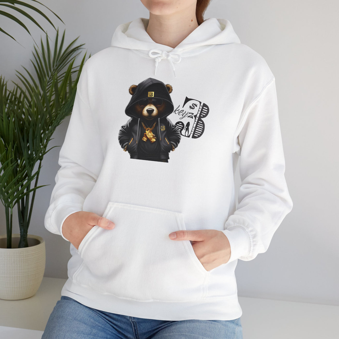 Unisex Hooded Sweatshirt 3keyz OG Teddy Drip Design Grey