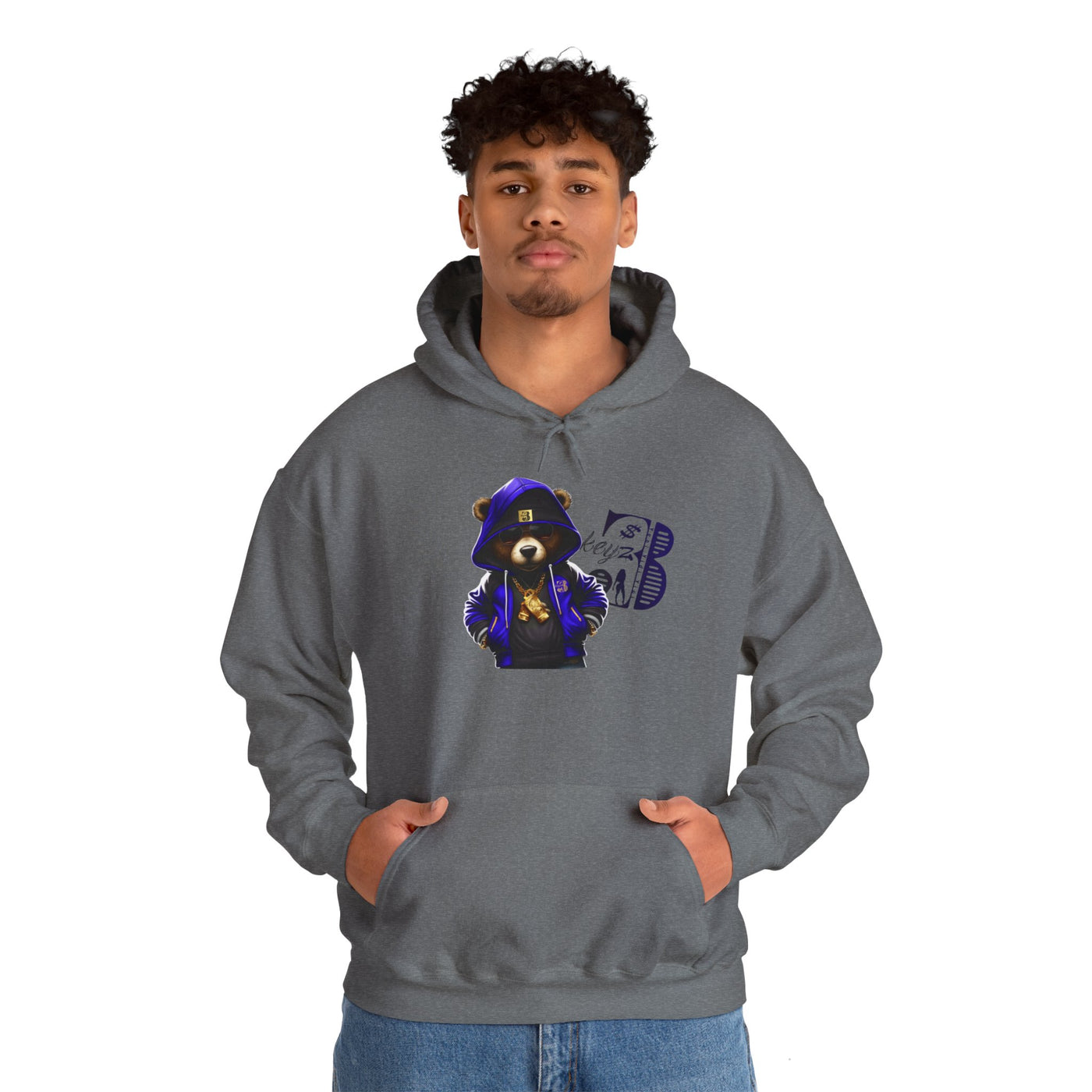 Unisex Hooded Sweatshirt 3keyz OG Teddy Drip Design Blue