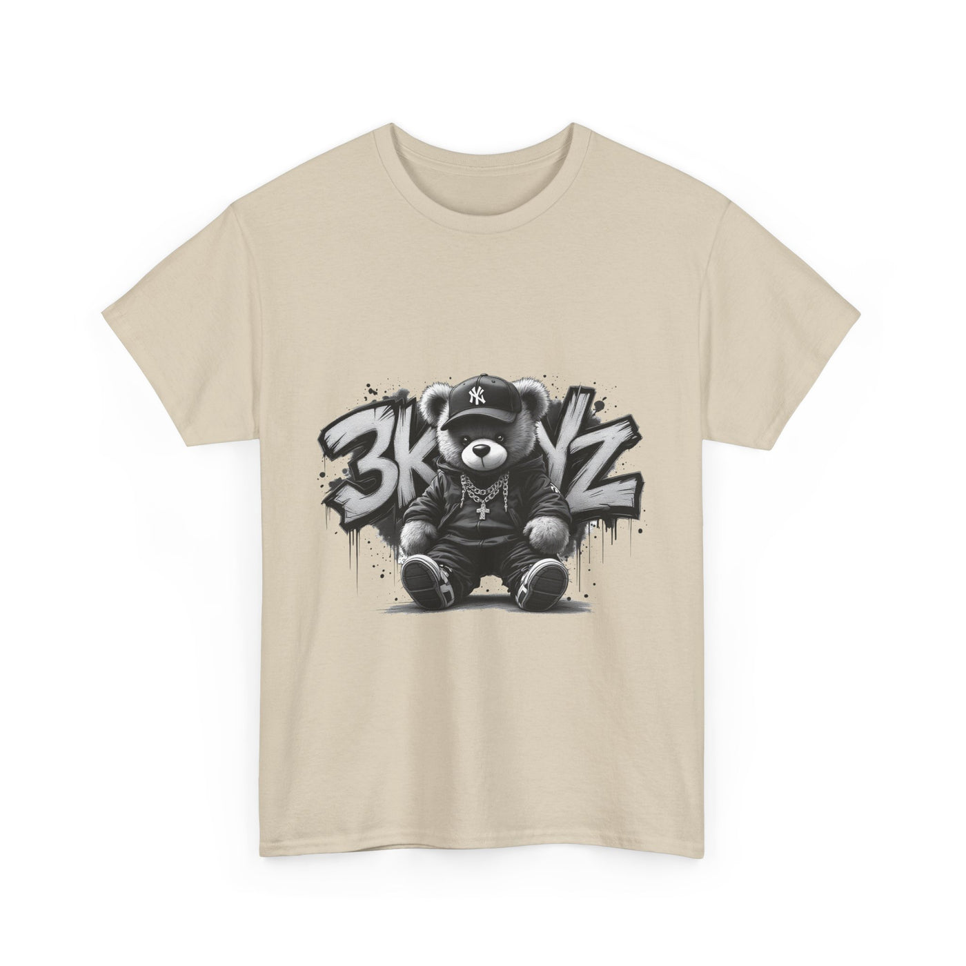 T-Shirt - 3keyz Teddy Drip B/W Unisex Heavy Cotton Tee