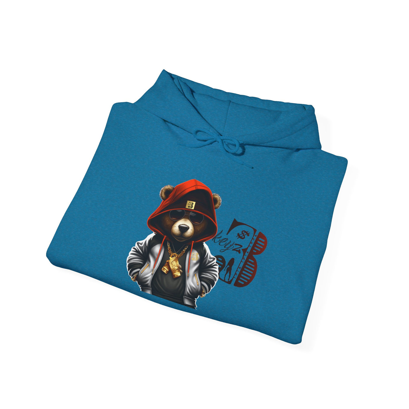 Unisex Hooded Sweatshirt 3keyz OG Teddy Drip Design Orange/White