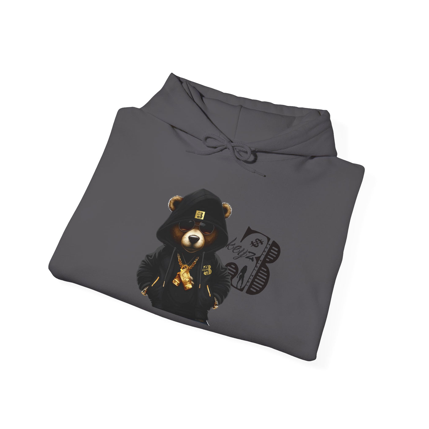 Unisex Hooded Sweatshirt 3keyz OG Teddy Drip Design Black