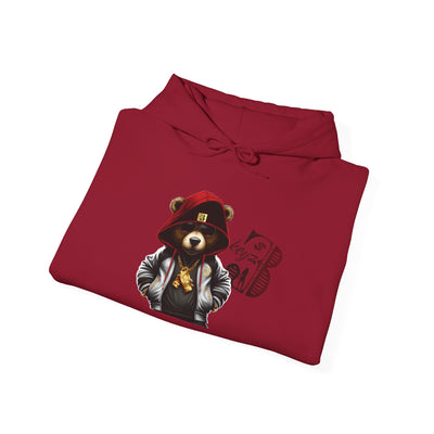 Unisex Hooded Sweatshirt 3keyz OG Teddy Drip Design Red/White