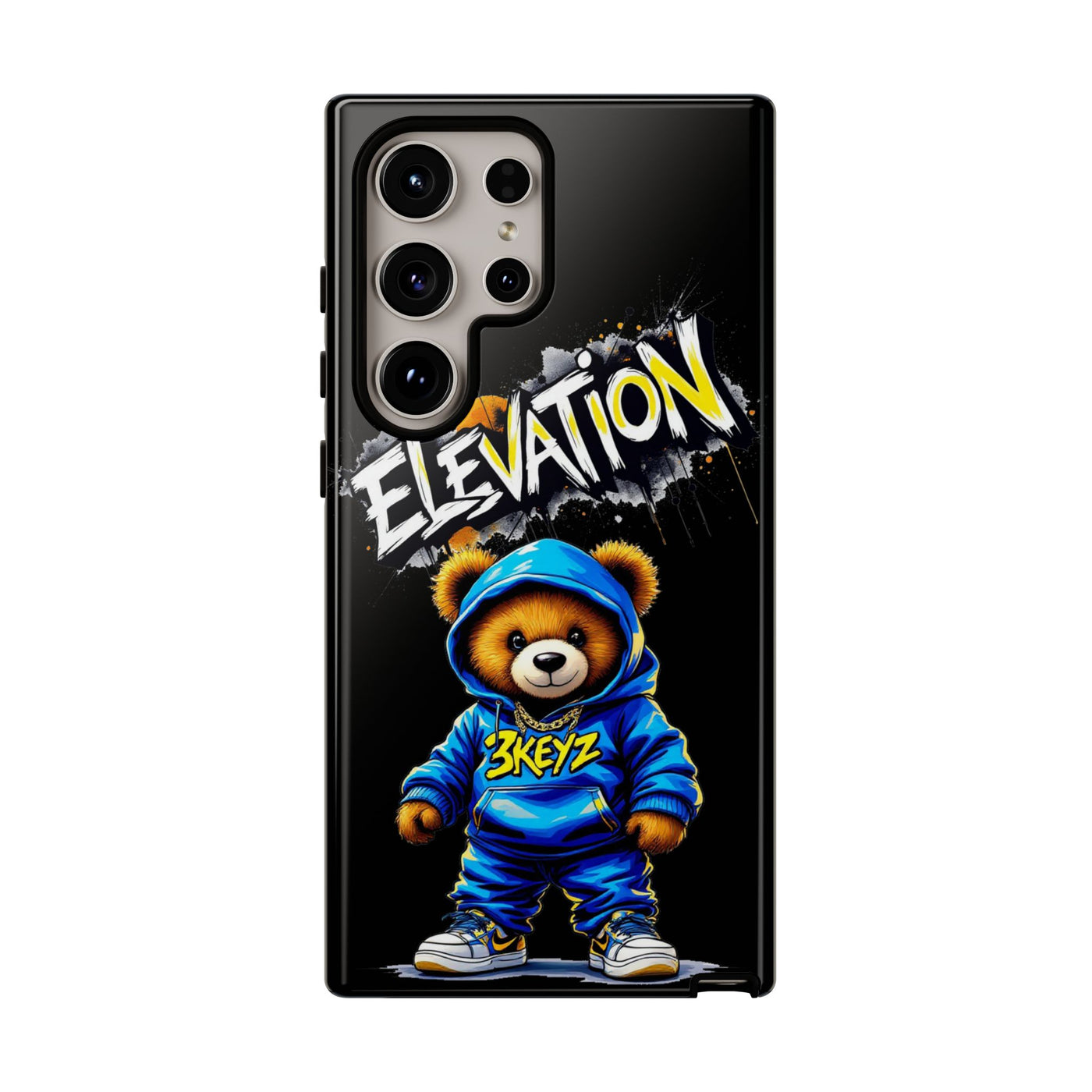 Elevated street drip Bear Black Phone Case - Tough and Trendy Design