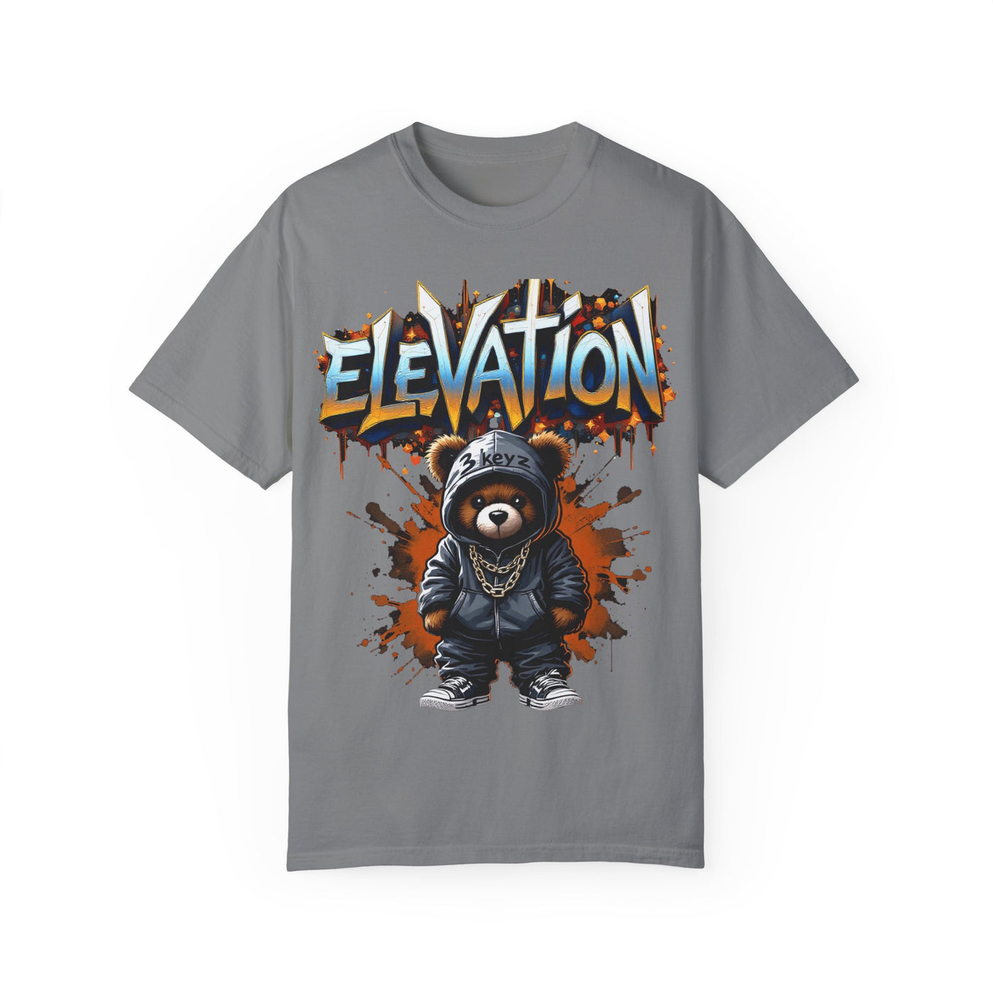 Street Drip T-shirt - Elevation Teddy Drip Orange Fierce