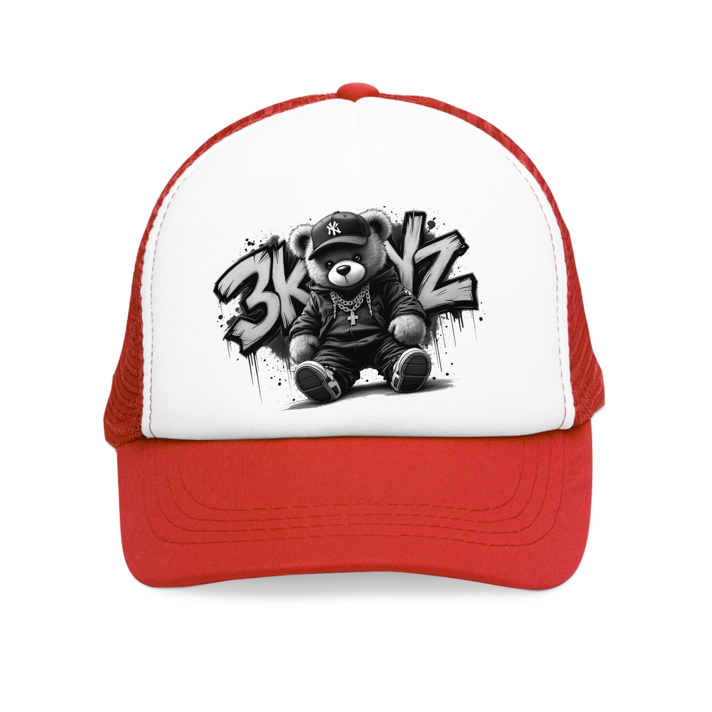 3keyz Black and White Trucker Hat Drip Design