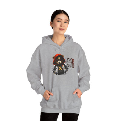 Unisex Hooded Sweatshirt 3keyz OG Teddy Drip Design Orange/White
