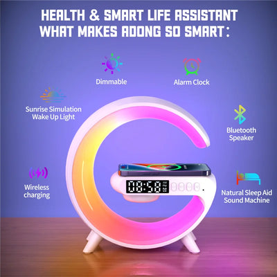 Ultimate Smart Charging Station with RGB Mood Lighting & Bluetooth Speaker | All-in-One Desk Essential
