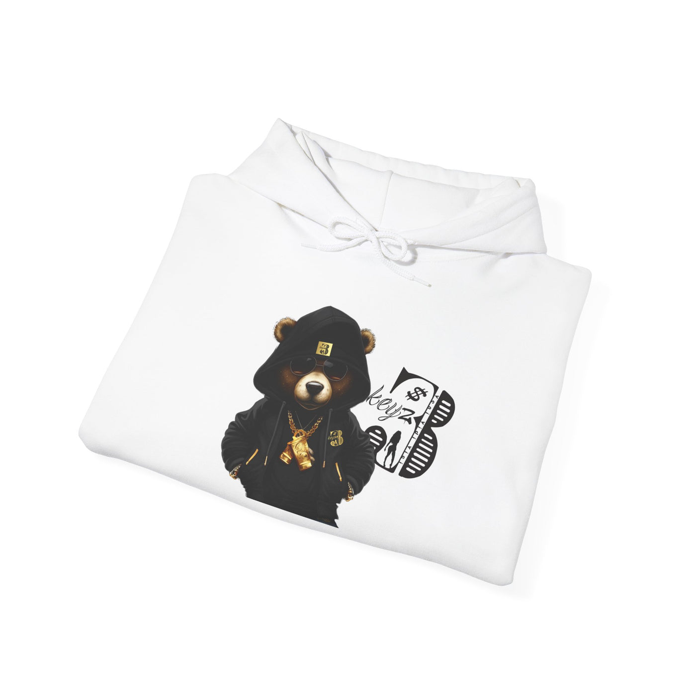 Unisex Hooded Sweatshirt 3keyz OG Teddy Drip Design Black
