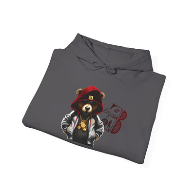 Unisex Hooded Sweatshirt 3keyz OG Teddy Drip Design Red/White