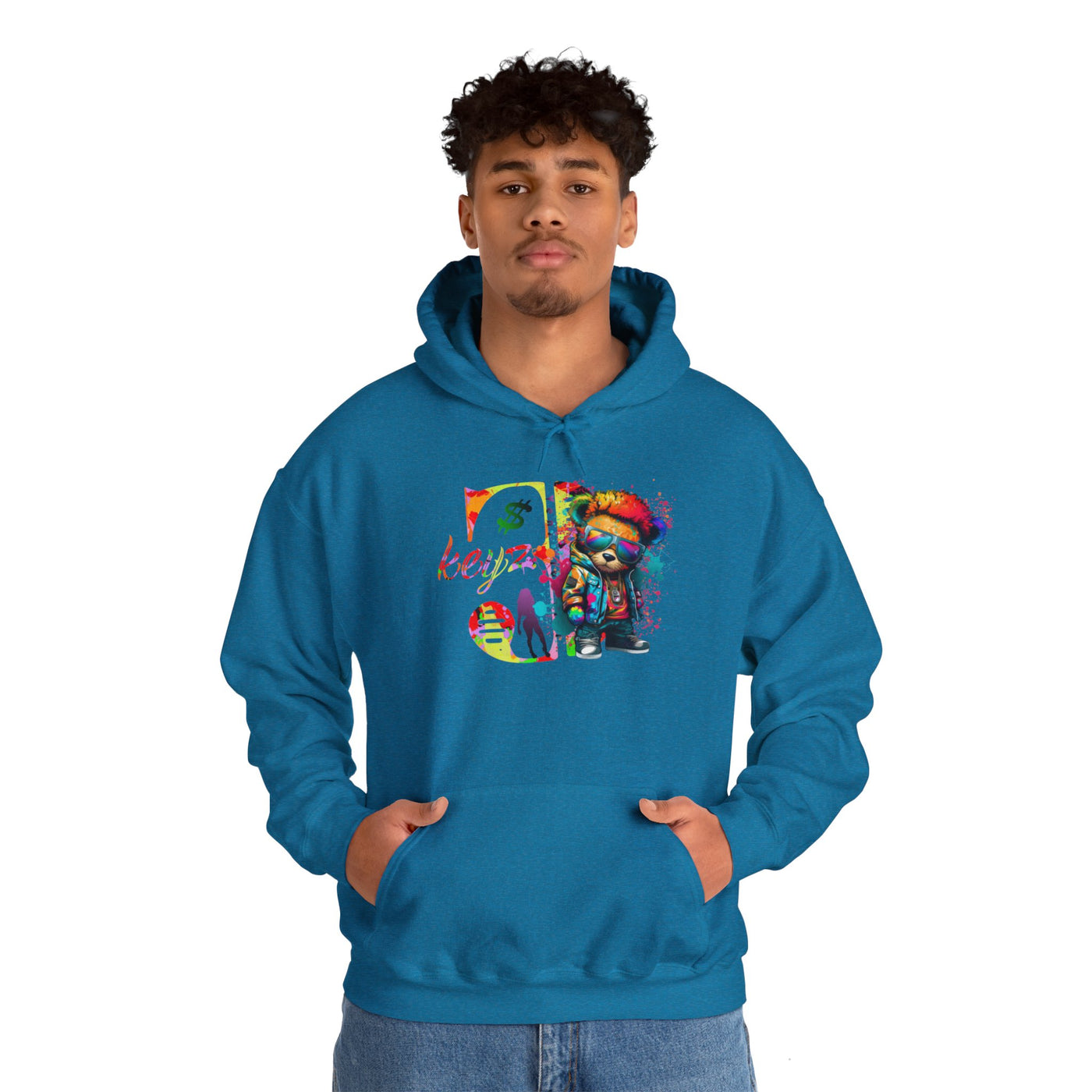 Unisex Hooded Sweatshirt 3keyz OG Teddy Drip Design Paint Splatter