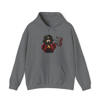 Unisex Hooded Sweatshirt 3keyz OG Teddy Drip Design Black/Red