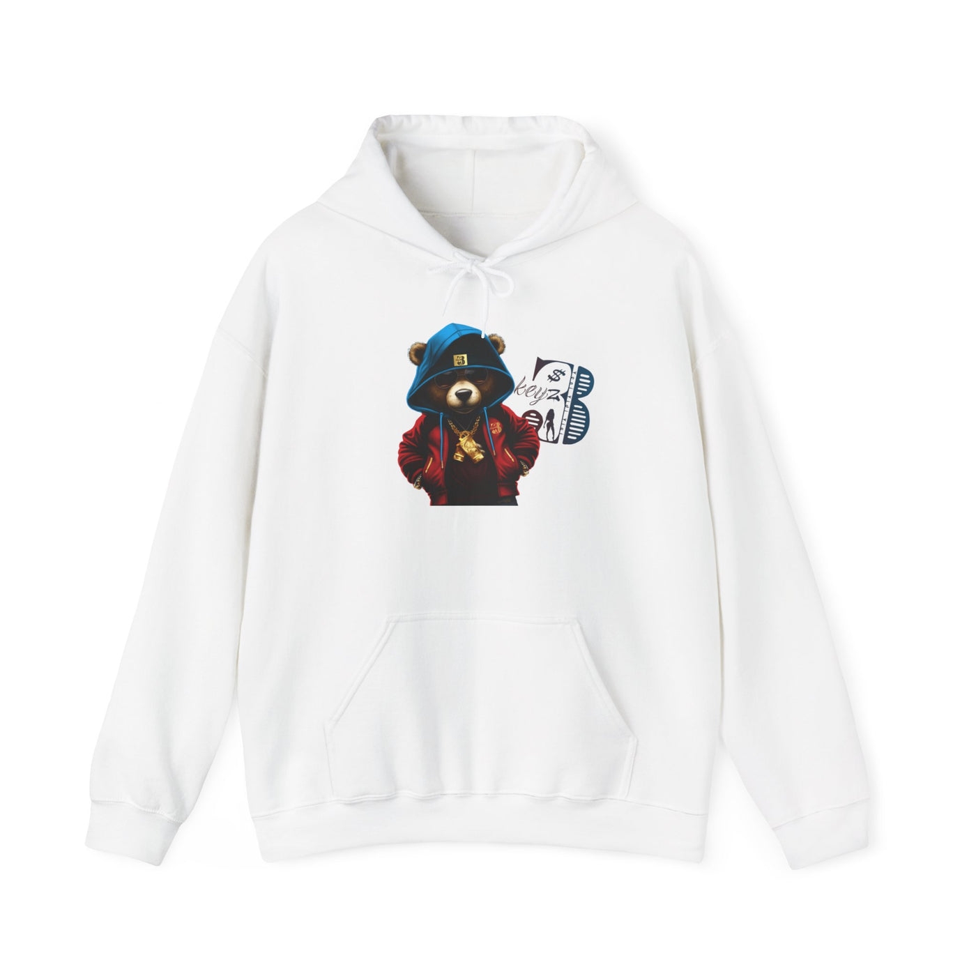 Unisex Hooded Sweatshirt 3keyz OG Teddy Drip Design R/W/B