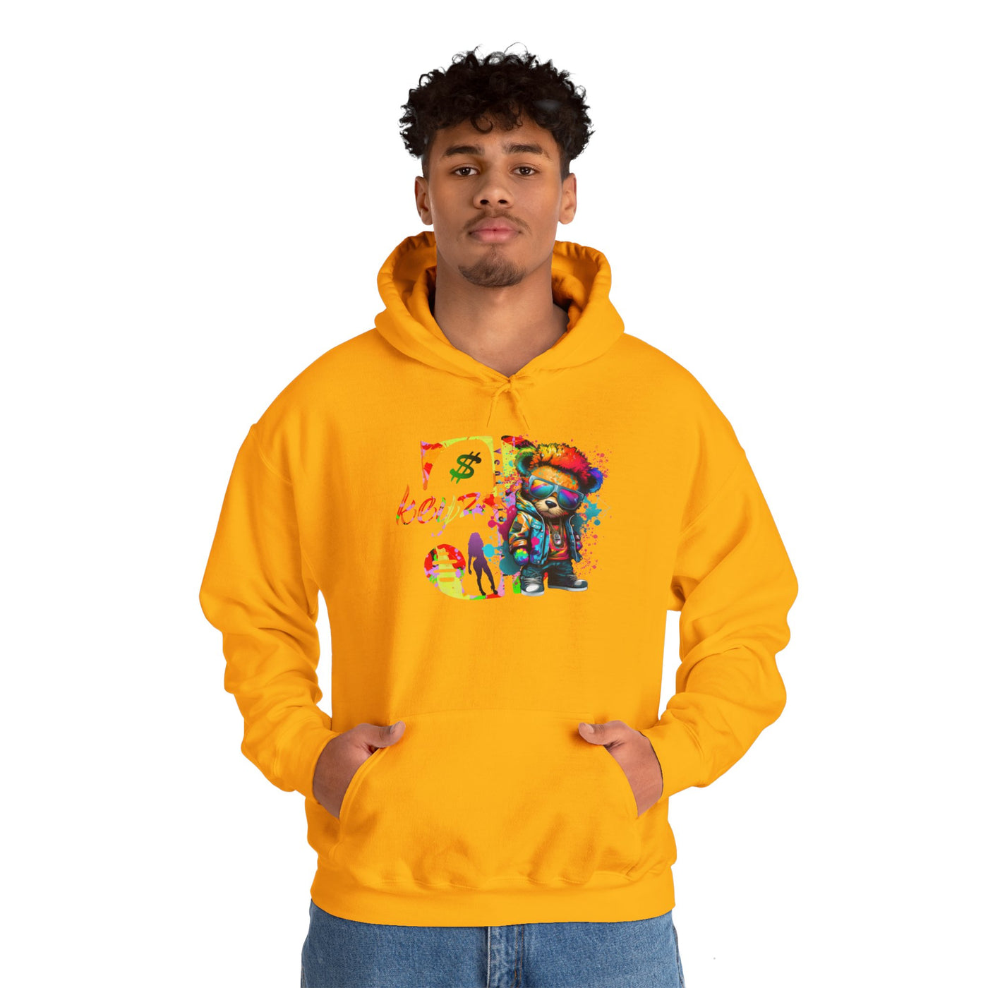 Unisex Hooded Sweatshirt 3keyz OG Teddy Drip Design Paint Splatter