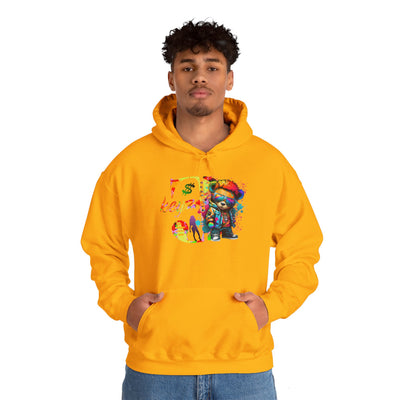 Unisex Hooded Sweatshirt 3keyz OG Teddy Drip Design Paint Splatter