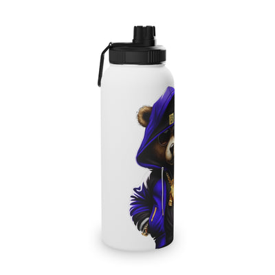 3keyz Cool Bear Blue Stainless Steel Water Bottle with Sports Lid