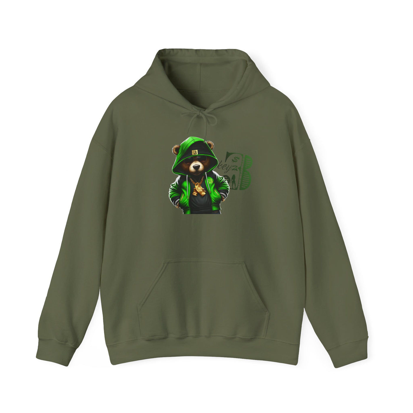 Unisex Hooded Sweatshirt 3keyz OG Teddy Drip Design Lime