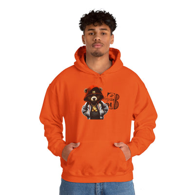 Unisex Hooded Sweatshirt 3keyz OG Teddy Drip Design Orange/White