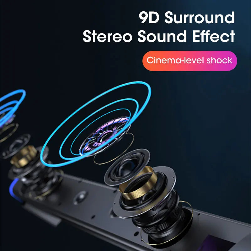 4D Pro Sound Bar - Premium Bluetooth Computer Speaker with Deep Bass Subwoofer | Perfect for Gaming & Music