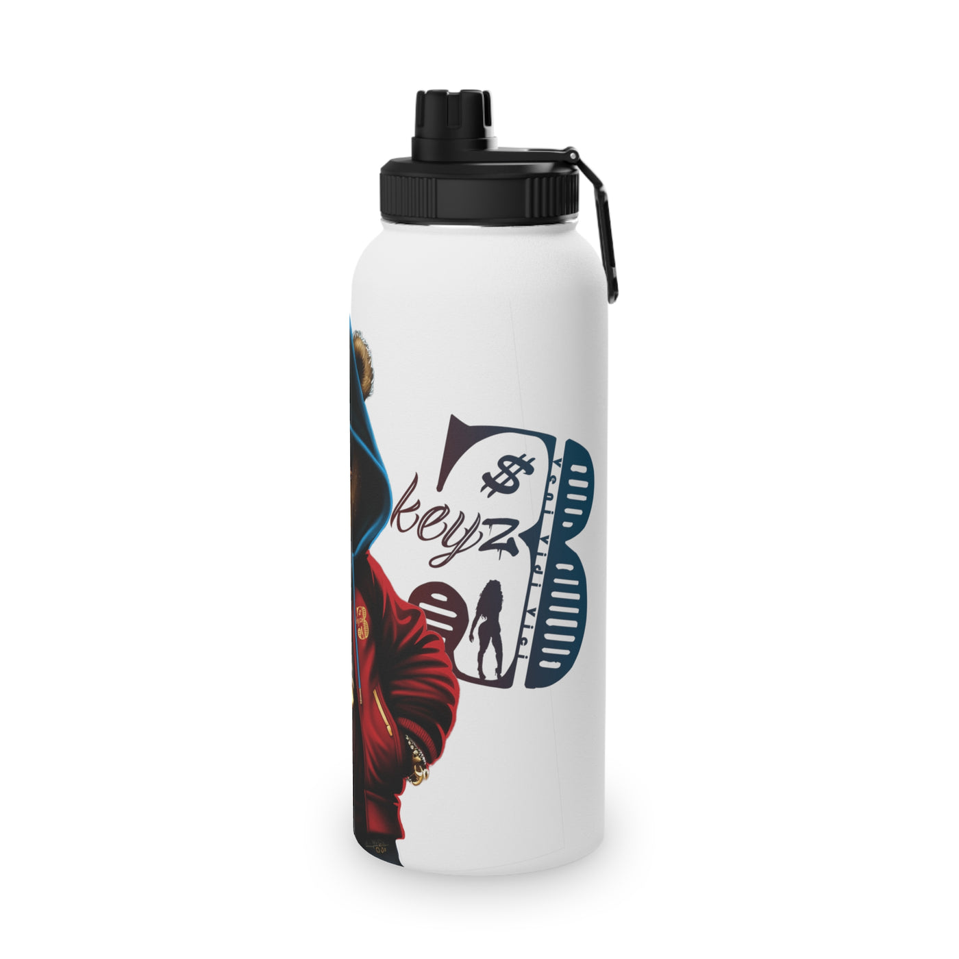 3keyz Cool Bear RWB Stainless Steel Water Bottle with Sports Lid