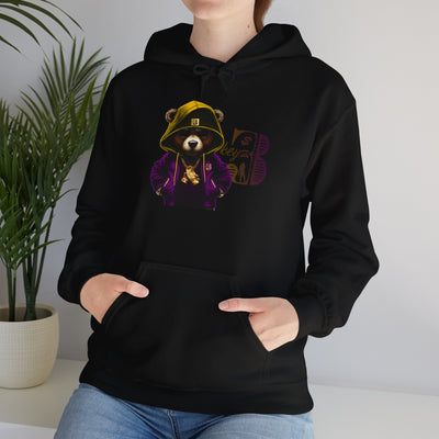 Unisex Hooded Sweatshirt 3keyz OG Teddy Drip Design Purple/Gold