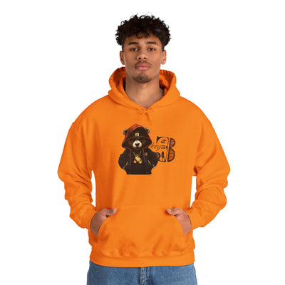 Unisex Hooded Sweatshirt 3keyz OG Teddy Drip Design Orange/Black