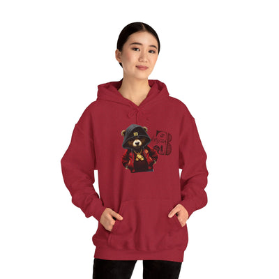 Unisex Hooded Sweatshirt 3keyz OG Teddy Drip Design Black/Red