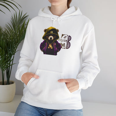 Unisex Hooded Sweatshirt 3keyz OG Teddy Drip Design Purple/Gold