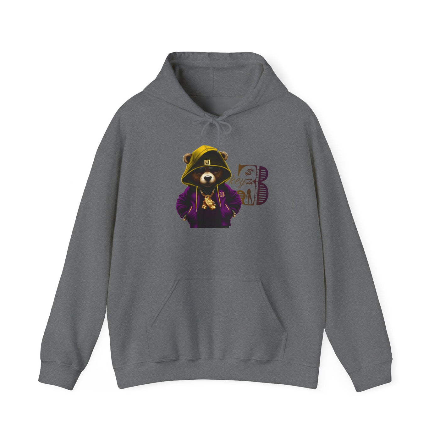 Unisex Hooded Sweatshirt 3keyz OG Teddy Drip Design Purple/Gold