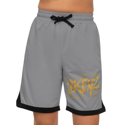 3keyz Basketball Shorts Drip Gold Silver Design